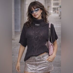 Calvin Klein Jeans Black Cowl Neck Sweater